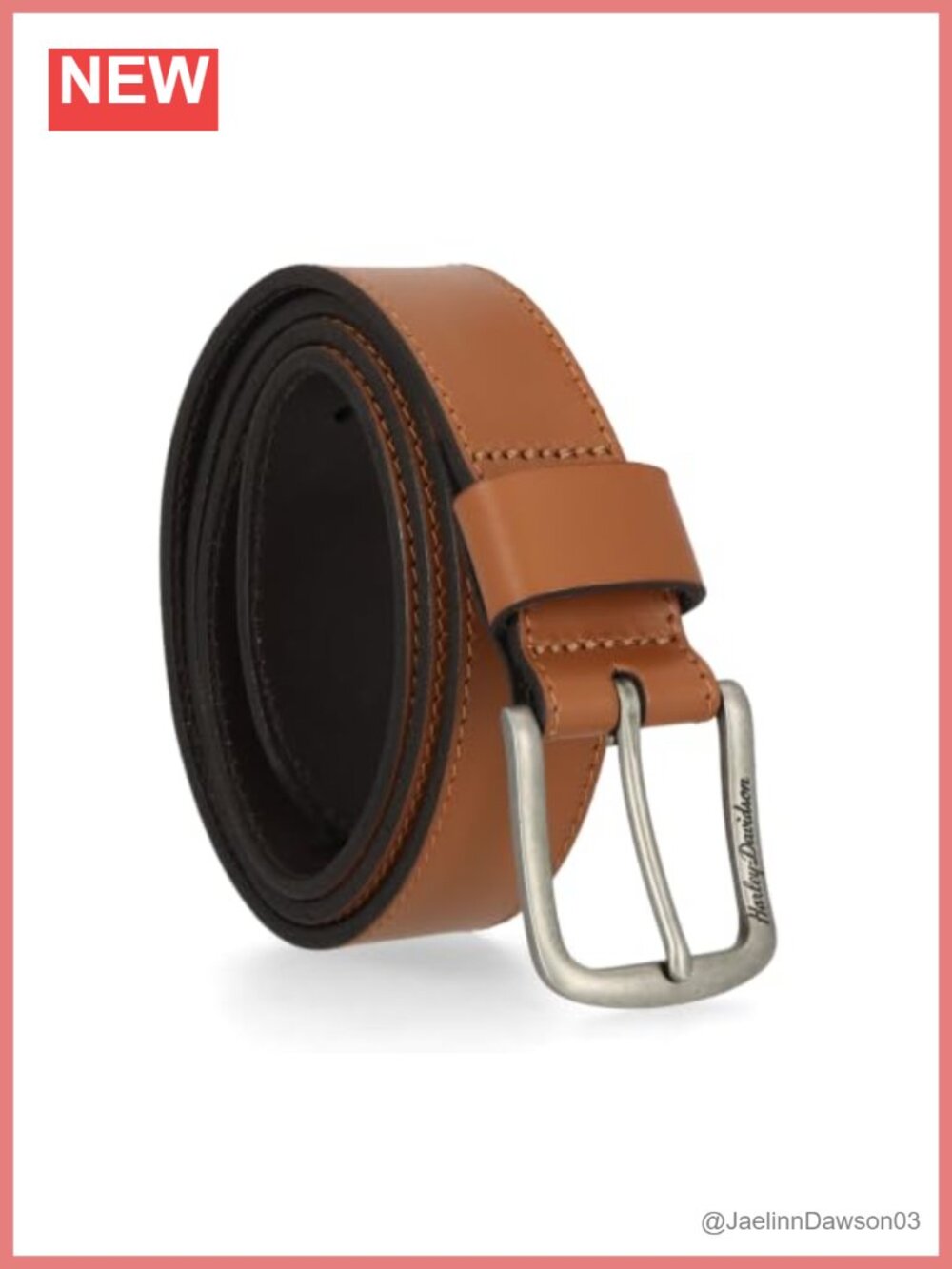 Womens Leather Logo Etched Die Cut Rivet Stud Fashion Belt